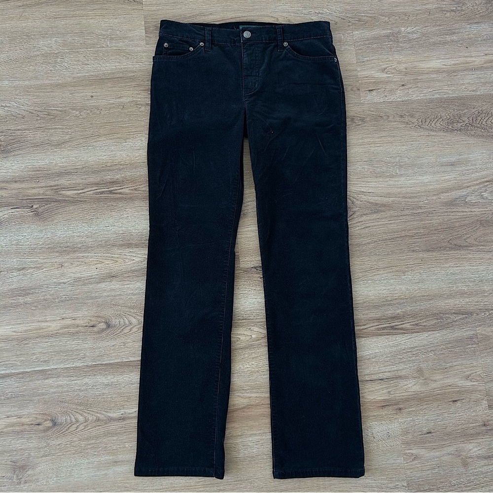 Ralph Lauren Black Corduroy Straight Leg Pants